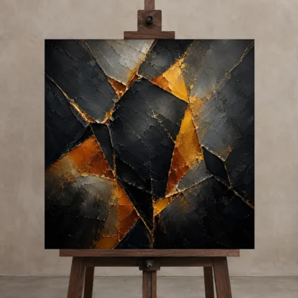Premium Wall Art Kare Html Edition – BLACKGOLDNW2009 displayed on a studio easel