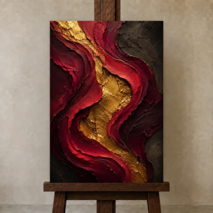 Premium Wall Art Dikey Html Edition – BLACKGOLDNW2013 displayed on a studio easel