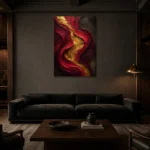 Premium Wall Art Dikey Html Edition – BLACKGOLDNW2013 shown in a warm modern interior