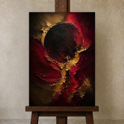 Premium Wall Art Dikey Html Edition – BLACKGOLDNW2015 displayed on a studio easel