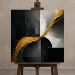 Premium Wall Art Kare Html Edition – BLACKGOLDNW2018 displayed on a studio easel