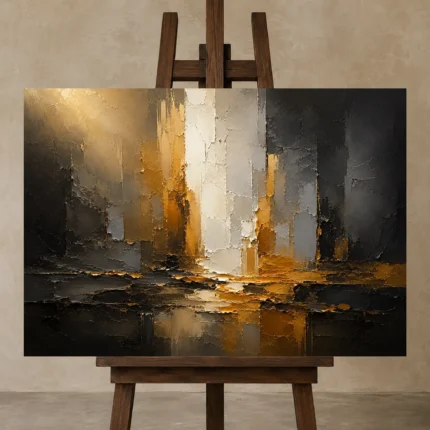 Premium Wall Art Yatay Html Edition – BLACKGOLDNW2019 displayed on a studio easel