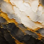 Antique gold luxe black white gold abstract print featuring marble-like white layers with glowing gold veins and charcoal depth for elegant interiors