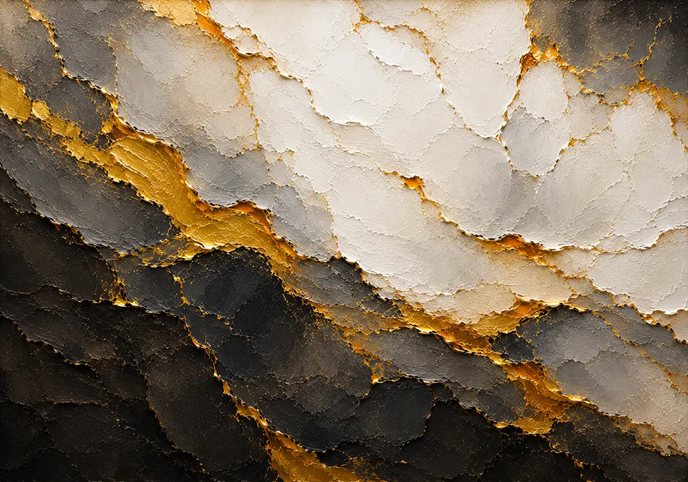 Eclipse Marble Black White Gold Abstract Antique Gold Luxe Art Print