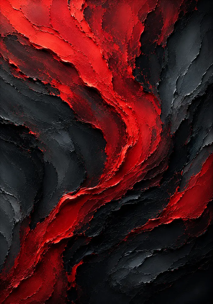Crimson Obsidian Red Black And Gold Abstract Painting Crimson Noir Art Print