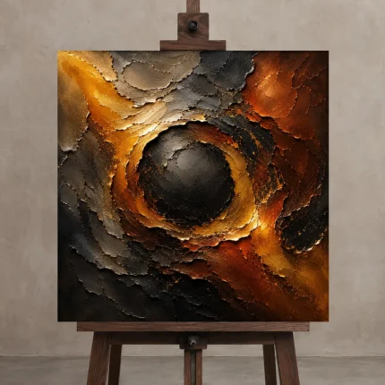 Premium Wall Art Kare Html Edition – BLACKGOLDNW2025 displayed on a studio easel