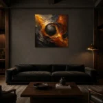 Premium Wall Art Kare Html Edition – BLACKGOLDNW2025 shown in a warm modern interior