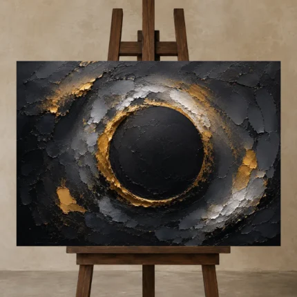 Premium Wall Art Yatay Html Edition – BLACKGOLDNW2030 displayed on a studio easel