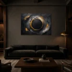 Premium Wall Art Yatay Html Edition – BLACKGOLDNW2030 shown in a warm modern interior