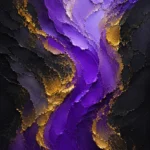 Violet and gold abstract art black white gold print featuring amethyst-inspired layers with flowing golden accents for elegant interiors