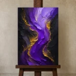 Premium Wall Art Dikey Html Edition – BLACKGOLDNW2032 displayed on a studio easel