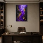 Premium Wall Art Dikey Html Edition – BLACKGOLDNW2032 displayed in a contemporary gallery-inspired room