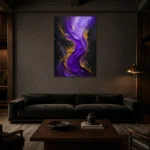 Premium Wall Art Dikey Html Edition – BLACKGOLDNW2032 shown in a warm modern interior