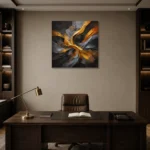 Premium Wall Art Kare Html Edition – BLACKGOLDNW2034 displayed in a contemporary gallery-inspired room