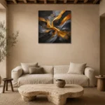 Premium Wall Art Kare Html Edition – BLACKGOLDNW2034 presented in a sophisticated home setting