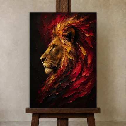 Premium Wall Art Dikey Html Edition – BLACKGOLDNW2038 displayed on a studio easel