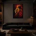 Premium Wall Art Dikey Html Edition – BLACKGOLDNW2038 shown in a warm modern interior