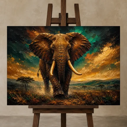 Premium Wall Art Yatay Html Edition – BLACKGOLDNW2040 displayed on a studio easel