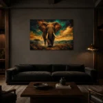 Premium Wall Art Yatay Html Edition – BLACKGOLDNW2040 shown in a warm modern interior