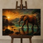 Premium Wall Art Yatay Html Edition – BLACKGOLDNW2041 displayed on a studio easel
