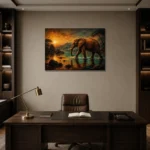 Premium Wall Art Yatay Html Edition – BLACKGOLDNW2041 displayed in a contemporary gallery-inspired room