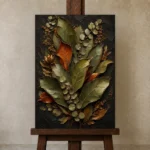 Premium Wall Art Dikey Html Edition – BLACKGOLDNW2044 displayed on a studio easel