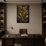Premium Wall Art Dikey Html Edition – BLACKGOLDNW2044 displayed in a contemporary gallery-inspired room