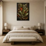 Premium Wall Art Dikey Html Edition – BLACKGOLDNW2044 showcased in an elegant minimalist interior