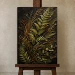 Premium Wall Art Dikey Html Edition – BLACKGOLDNW2045 displayed on a studio easel