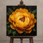 Premium Wall Art Kare Html Edition – BLACKGOLDNW2046 displayed on a studio easel