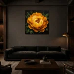 Premium Wall Art Kare Html Edition – BLACKGOLDNW2046 shown in a warm modern interior