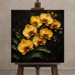 Premium Wall Art Kare Html Edition – BLACKGOLDNW2047 displayed on a studio easel