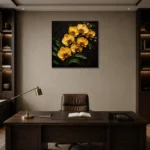 Premium Wall Art Kare Html Edition – BLACKGOLDNW2047 displayed in a contemporary gallery-inspired room