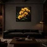 Premium Wall Art Kare Html Edition – BLACKGOLDNW2047 shown in a warm modern interior