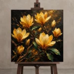 Premium Wall Art Kare Html Edition – BLACKGOLDNW2048 displayed on a studio easel