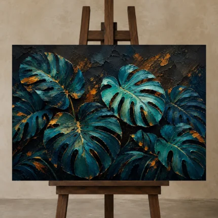 Premium Wall Art Yatay Html Edition – BLACKGOLDNW2049 displayed on a studio easel