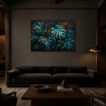 Premium Wall Art Yatay Html Edition – BLACKGOLDNW2049 shown in a warm modern interior