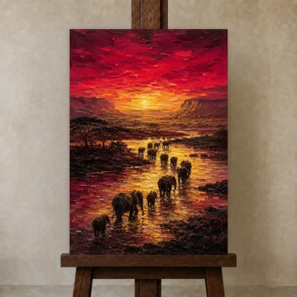 Premium Wall Art Dikey Html Edition – BLACKGOLDNW2053 displayed on a studio easel
