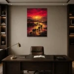 Premium Wall Art Dikey Html Edition – BLACKGOLDNW2053 displayed in a contemporary gallery-inspired room