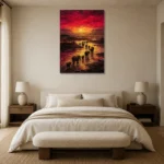 Premium Wall Art Dikey Html Edition – BLACKGOLDNW2053 showcased in an elegant minimalist interior