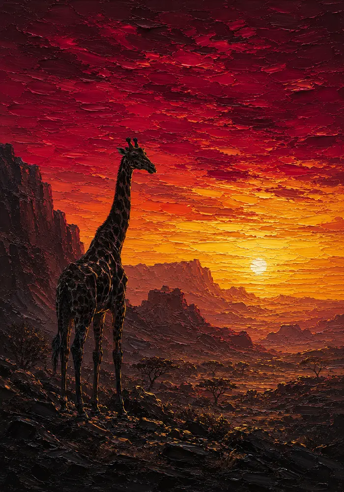 Crimson Horizon Black And Gold African Wall Art Merlot & Antique Gold Art Print