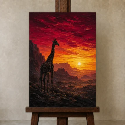 Premium Wall Art Dikey Html Edition – BLACKGOLDNW2054 displayed on a studio easel