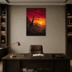 Premium Wall Art Dikey Html Edition – BLACKGOLDNW2054 displayed in a contemporary gallery-inspired room