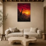 Premium Wall Art Dikey Html Edition – BLACKGOLDNW2054 presented in a sophisticated home setting