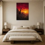 Premium Wall Art Dikey Html Edition – BLACKGOLDNW2054 showcased in an elegant minimalist interior