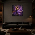 Premium Wall Art Kare Html Edition – BLACKGOLDNW2056 shown in a warm modern interior