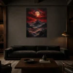 Premium Wall Art Yatay Html Edition – BLACKGOLDNW2060 shown in a warm modern interior