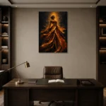 Premium Wall Art Dikey Html Edition – BLACKGOLDNW2061 displayed in a contemporary gallery-inspired room