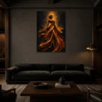 Premium Wall Art Dikey Html Edition – BLACKGOLDNW2061 shown in a warm modern interior