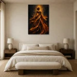 Premium Wall Art Dikey Html Edition – BLACKGOLDNW2061 showcased in an elegant minimalist interior